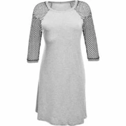 Violet Jurkje Met Netstof Mouwen - Grijs